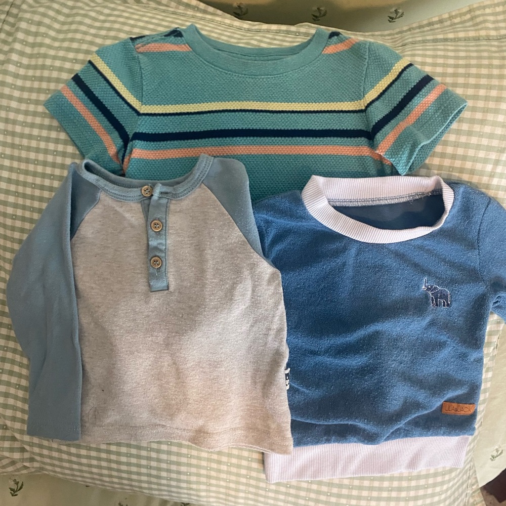 Kids' Blue and Green Shirt, 3 pack